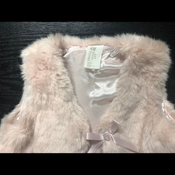 H&M Jackets & Coats Hm Baby Girl Faux Fur Vest In Blush Pink Poshmark